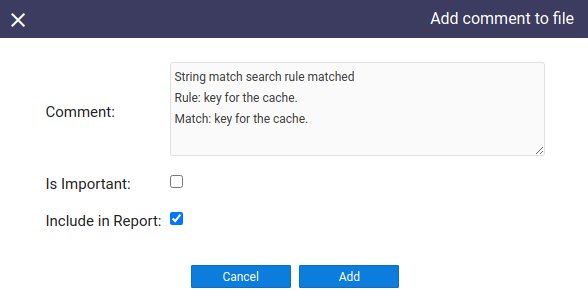String matching comments